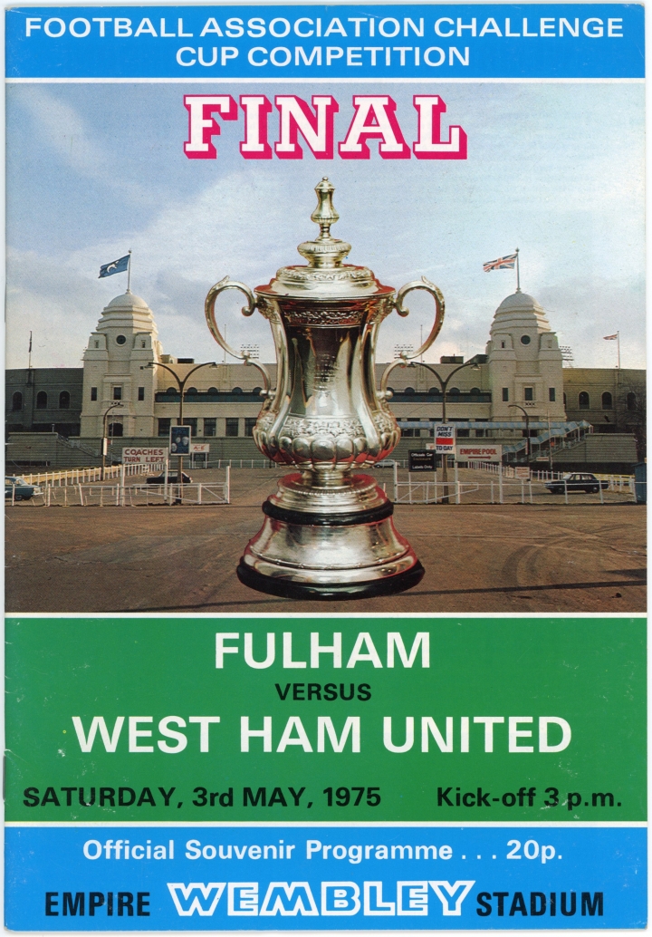 1975 F.A Cup Final Fulham vs West Ham United Programme