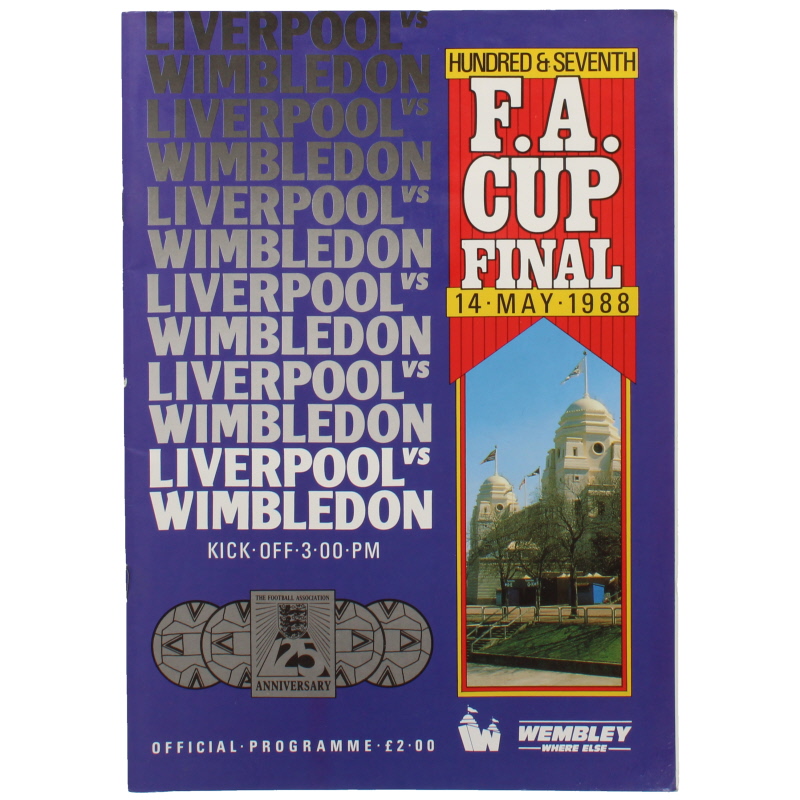 1988 F.A Cup Final Liverpool vs Wimbledon programme football programme