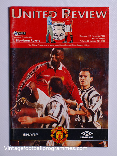 1998-99 Manchester United vs Blackburn 'Treble Season Programme'