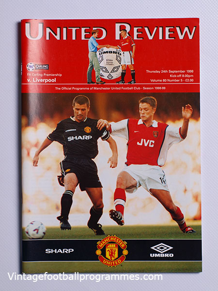 1998-99 Manchester United vs Liverpool 'Treble Season Programme'