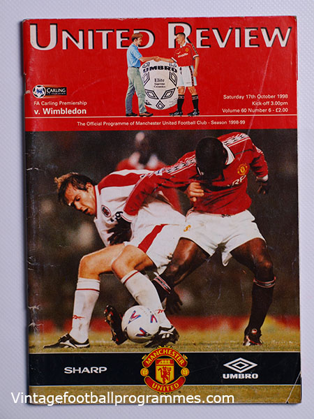 1998-99 Manchester United vs Wimbledon 'Treble Season Programme'