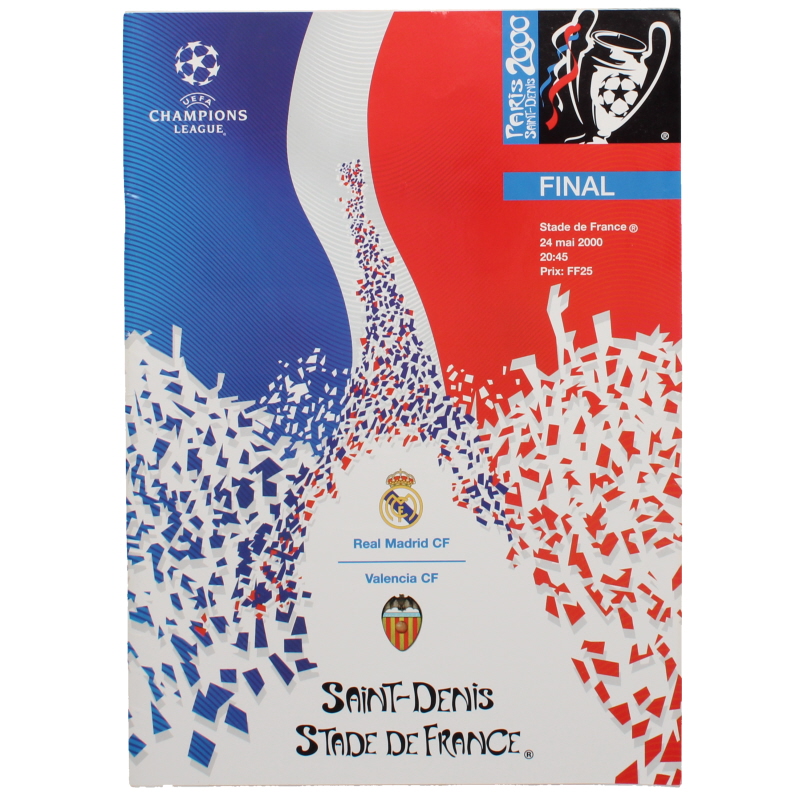 2000 Champions League Final Real Madrid vs Valencia programme