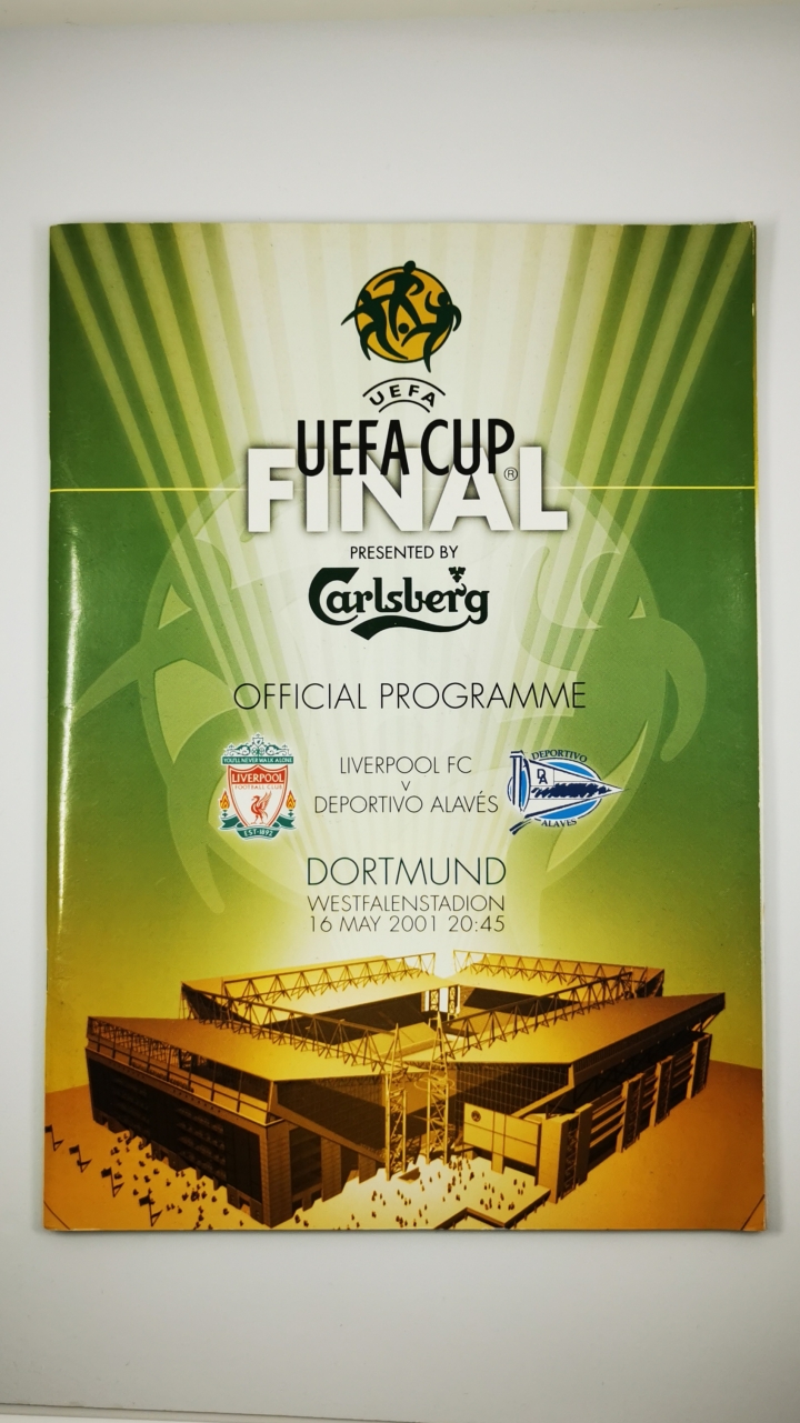 2001 UEFA Cup Final Liverpool vs Deportivo Alaves programme football programme