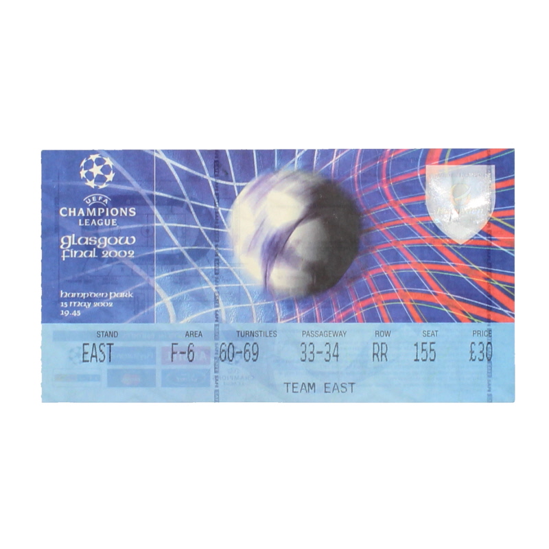 2002 Champions League Final Bayer Leverkusen vs Real Madrid ticket football programme