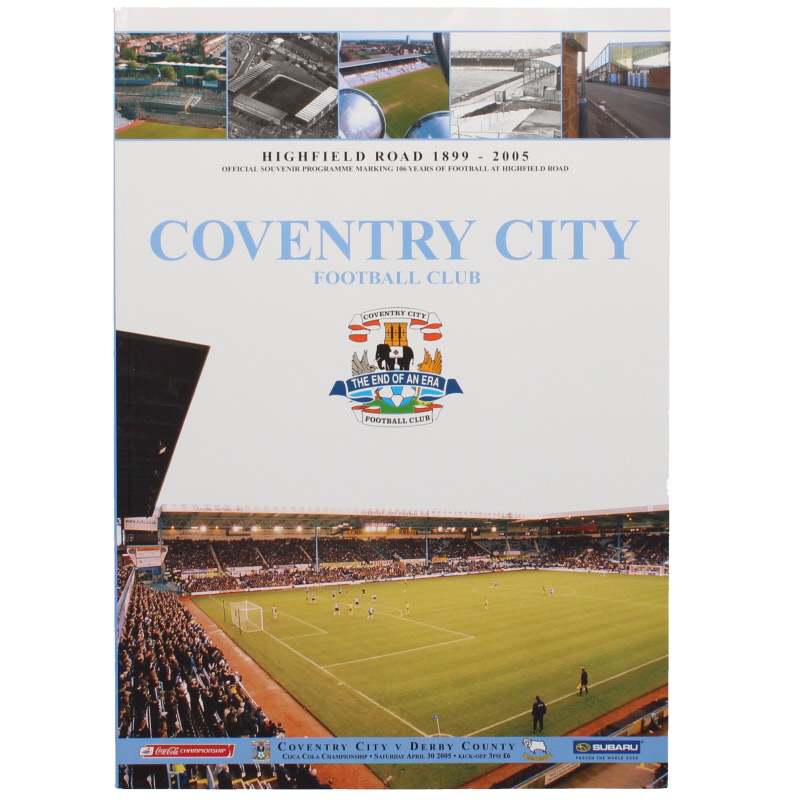 2004-05 Coventry City vs Derby County last game at Highfield road programme