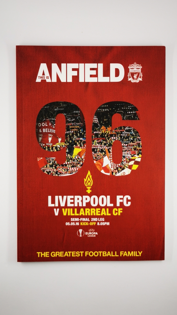 2015-16 Liverpool vs Villarreal Europa League Semi Final 2nd Leg programme