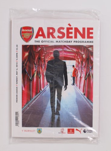 2018-19 Arsenal vs Burnley Programme Arsene Wenger last game