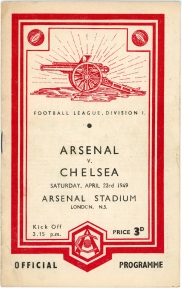 1948-49 Arsenal vs Chelsea football programme