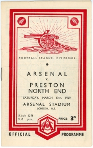 1948-49 Arsenal vs Preston North End football programme
