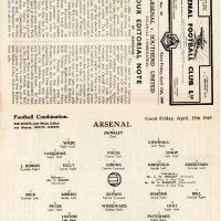 1948-49 Arsenal vs Southend United football programme football programme