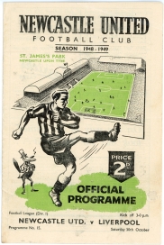 1948-49 Newcastle United vs Liverpool programme