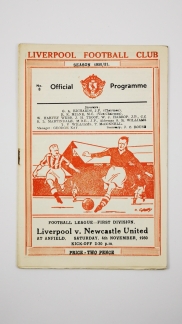 1950-51 Liverpool vs Newcastle United programme