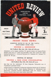 1950-51 Manchester United vs West Bromwich Albion programme
