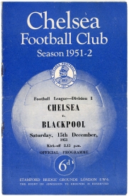 1951-52 Chelsea vs Blackpool programme