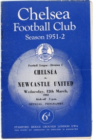 1951-52 Chelsea vs Newcastle United programme