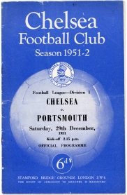 1951-52 Chelsea vs Portsmouth programme