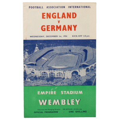 1954-55 England vs Germany programme