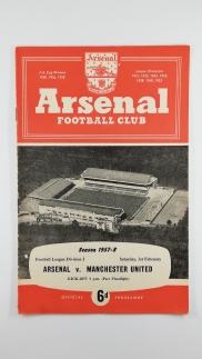 1957-58 Arsenal vs Manchester United last UK game before Munich air disaster