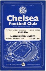 1957-58 Chelsea vs Manchester United programme, munich air disaster season