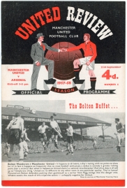 1957-58 Manchester United vs Arsenal football programme