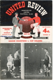1957-58 Manchester United vs Burnley programme
