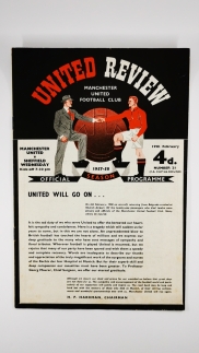 1957-58 Manchester United vs Sheffield Wednesday programme, first game after Munich disaster *Token in tact*