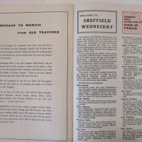 1957-58 Manchester United vs Sheffield Wednesday football programme, first game after Munich air disaster football programme