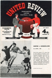 1957-58 Manchester United vs Wolverhampton Wanderers football programme