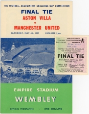 1957 F.A Cup Final Aston Villa vs Manchester United programme and ticket