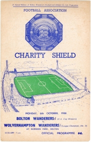1958 Charity Shield Bolton Wanderers vs Wolverhampton Wanderers programme