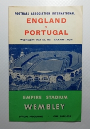 1958 England vs Portugal programme