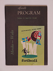 1958 World Cup 'Mexico vs Wales' Programme