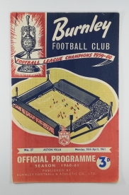 1961 League Cup Semi Final 1st Leg Burnley vs Aston Villa