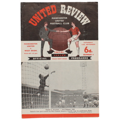 1963-64 Manchester United vs West Bromwich Albion programme, George Best Debut