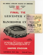 1963 F.A Cup Final Leicester City vs Manchester United programme and ticket