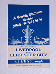 1963 F.A Cup Semi Final 'Liverpool vs Leicester' Programme