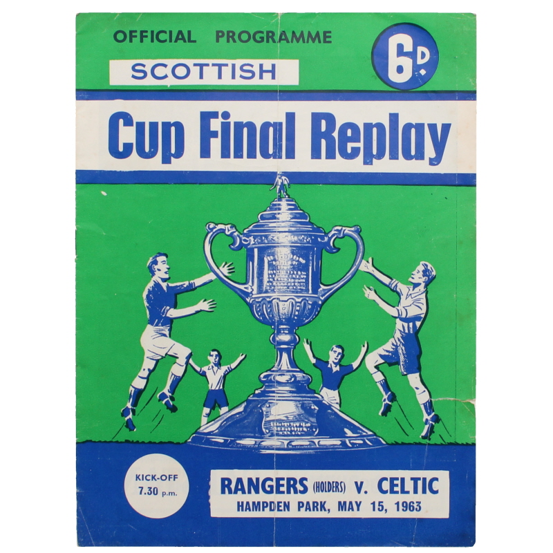 1963 Scottish Cup Final Replay Rangers vs Celtic programme 