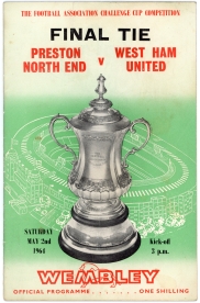 1964 F.A Cup Final Preston North End vs West Ham United football programme