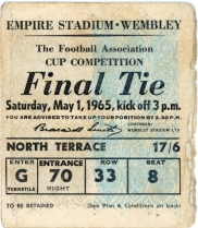 1965 F.A Cup Final Leeds United vs Liverpool ticket