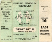 1966 World Cup Semi Final England vs Portugal ticket