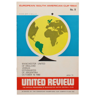 1968 Intercontinental Final 2nd leg Manchester United vs Estudiantes programme, includes Daily Mirror brochure