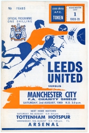 1969 Charity Shield Leeds United vs Manchester City football programme