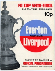 1971 F.A Cup Semi Final Everton vs Liverpool football programme
