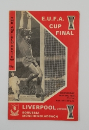 1973 UEFA Cup Final 1st leg Liverpool vs Borussia Monchengladbach football programme