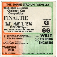 1976 F.A Cup Final Manchester United vs Southampton ticket