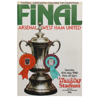 1980 F.A Cup Final Aresnal vs West Ham United programme