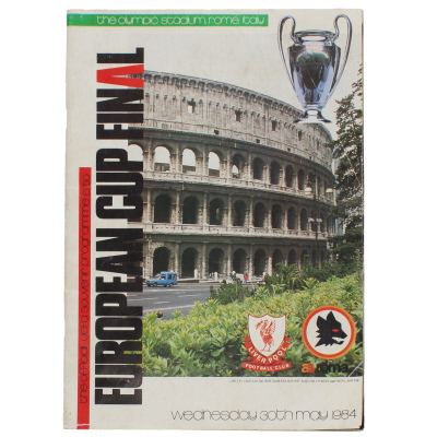 1984 European Cup Final Liverpool vs AS Roma programme