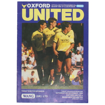 1986-87 Oxford United vs Manchester United Sir Alex Ferguson's first game