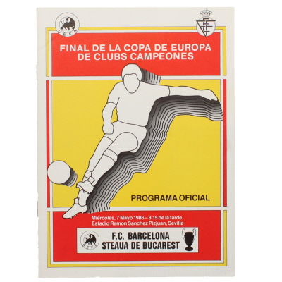 1986 European Cup Final Steaua Bucarest vs Barcelona programme