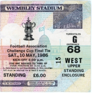 1986 F.A Cup Final Liverpool vs Everton ticket